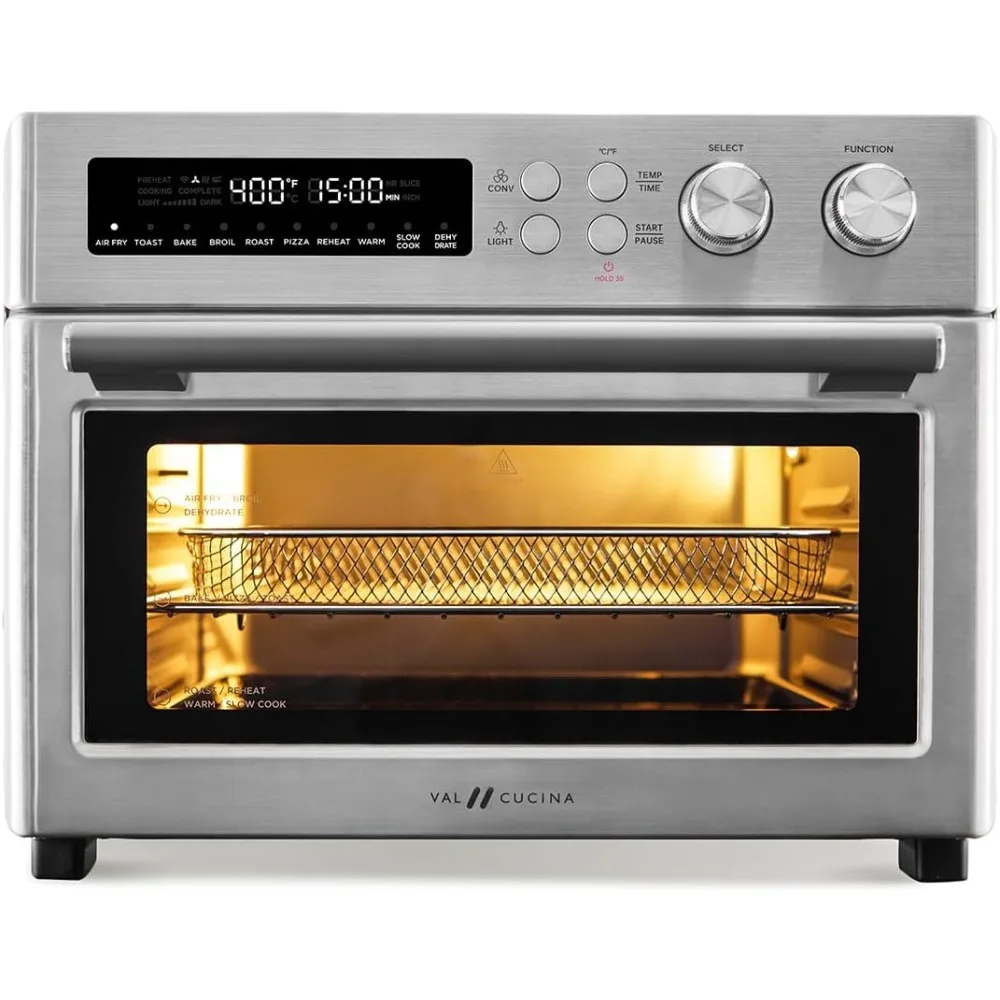 Air Fryer Toaster Oven, Extra Large Countertop Convection Oven 10-in-1 Combo, 6-Slice Toast, Enamel Baking Pan Easy Clean