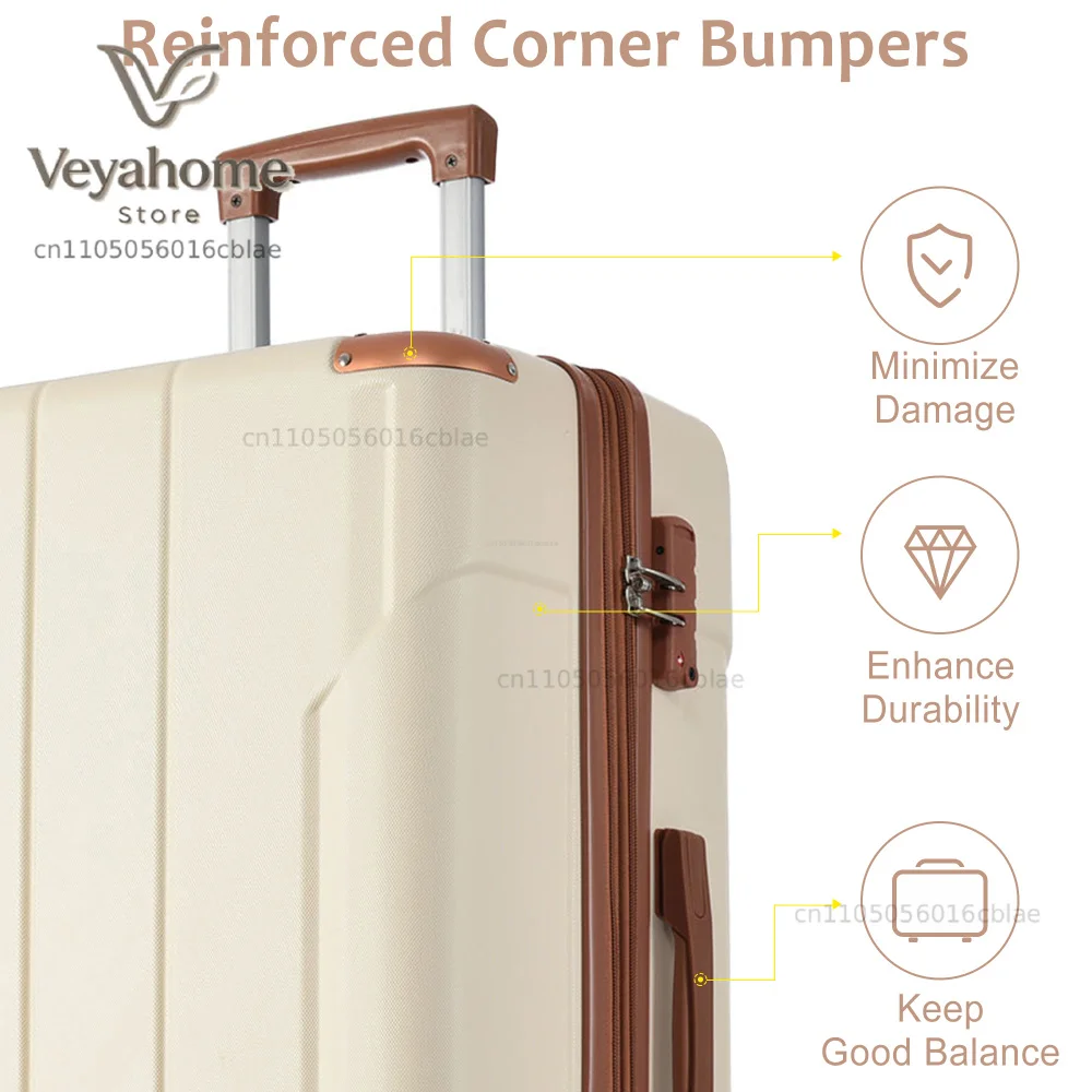 Luggage Sets 3 Piece, Expandable Hard ABS Suitcases with Double Spinner, Travel luggage Set with TSA Lock