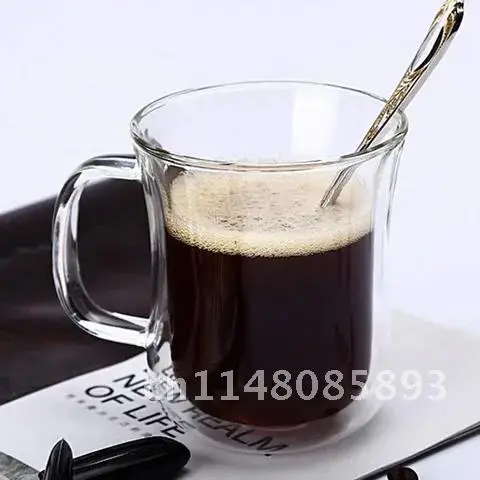 

Double Wall Glass Coffee/Tea Cups And Mugs Beer Coffee Cups Handmade Healthy Drink Mug Tea Mugs Transparent Drinkware