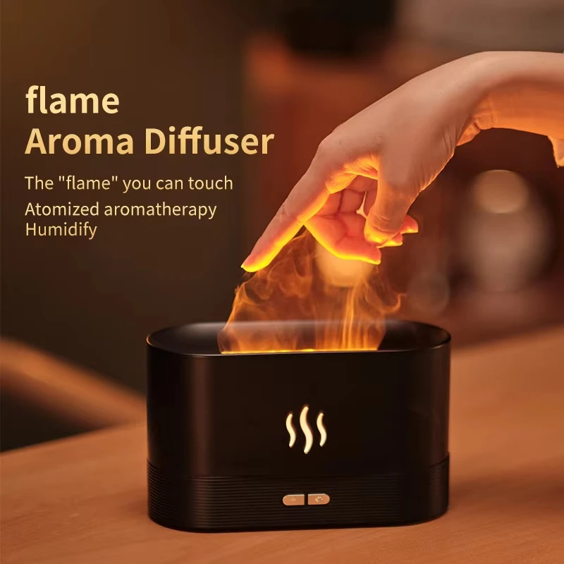 Vissko Aroma Flame Diffuser 180ML Air Humidifier Ultrasonic Aromatherapy Cool Mist Maker Essential Oil Lamp Difusers For Home