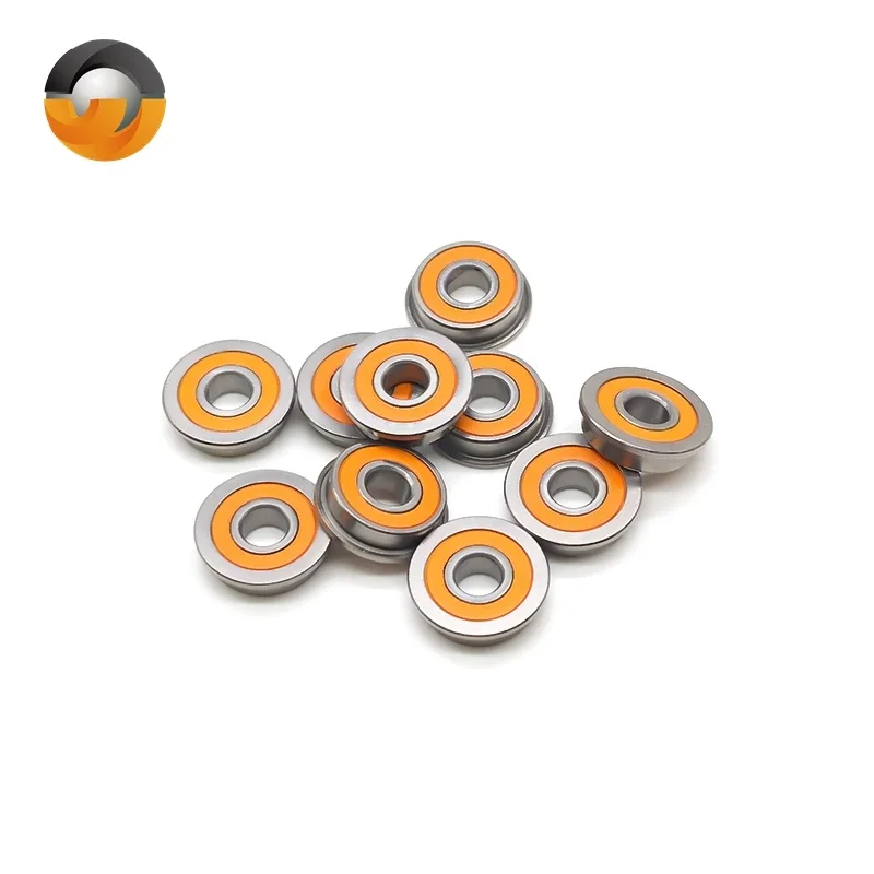 10pcs F695 2rs High quality Flanged Bearing 5x13x4 mm, Orange Sealed Precision A9 3D Printer F695rs Bearings for VORON Belted RC