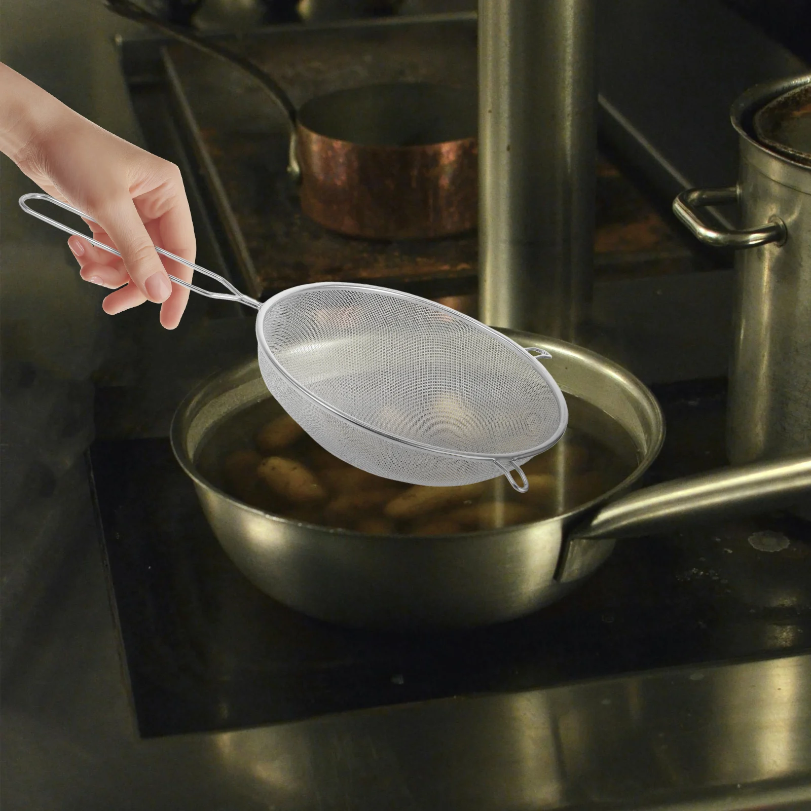 

Stainless Steel High Density Noodles Colander Hole Strainer Scoop Filter Oil Soup Kitchen Utensil Strainer Spoon