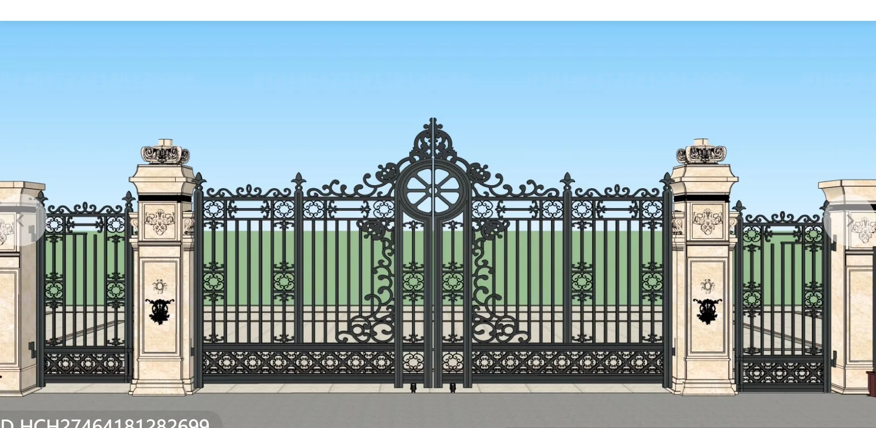 Wholesale Steel Metal Wrought Iron Gate Garden Driveway Gates