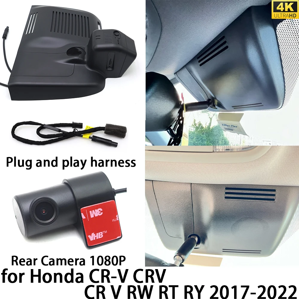 for Honda CR-V CRV CR V RW RT RY 2017-2022 4K DVR Dash Cam OEM Front Rear Camera Video Recorder Night Vision Wifi 2160P