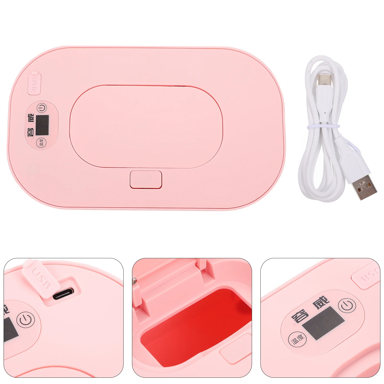 Baby Nat Tissue Verwarming Box Draagbare Veeg Warmer Verstelbare Temperatuur Lage Veeg Dispenser Energiebesparend Nat Tissue