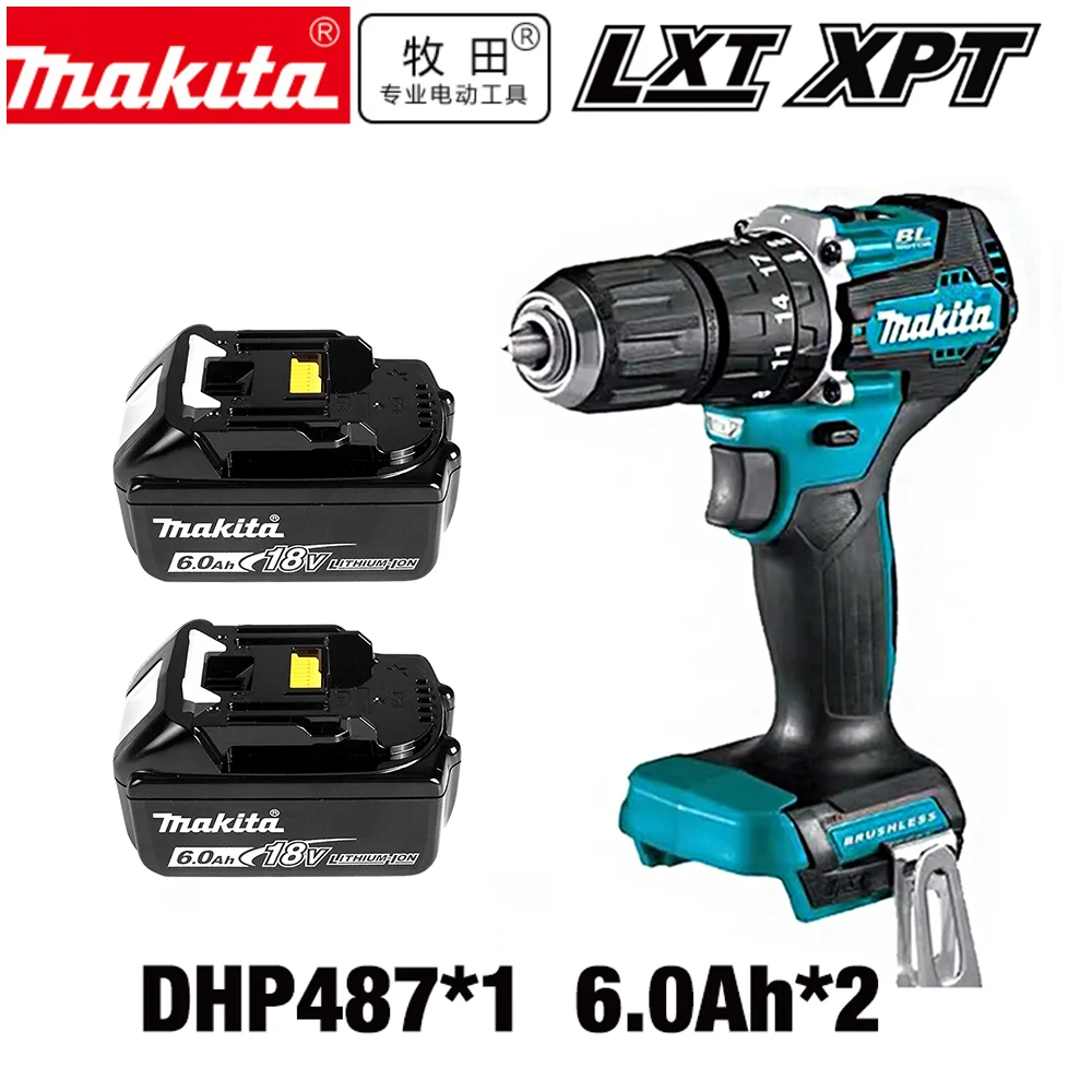 NIEUWE Makita Batterij DHP487 Draadloze slagschroevendraaier Boor Borstelloze elektrische slagschroevendraaier 18V Oplaadbaar elektrisch gereedschap