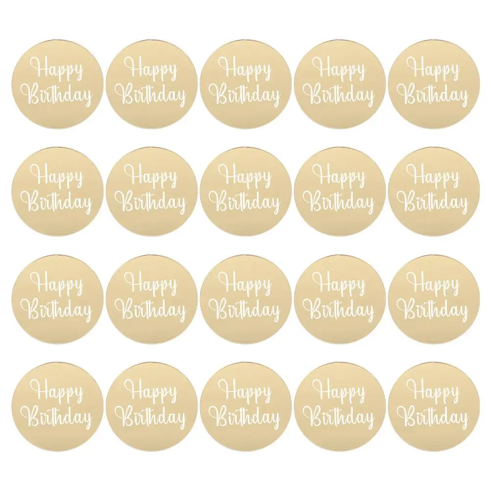 

20 Pcs Engraved Cupcake Topper Cupcake Toppers Decorations Golden Birthday Cake Ornaments Dessert Display