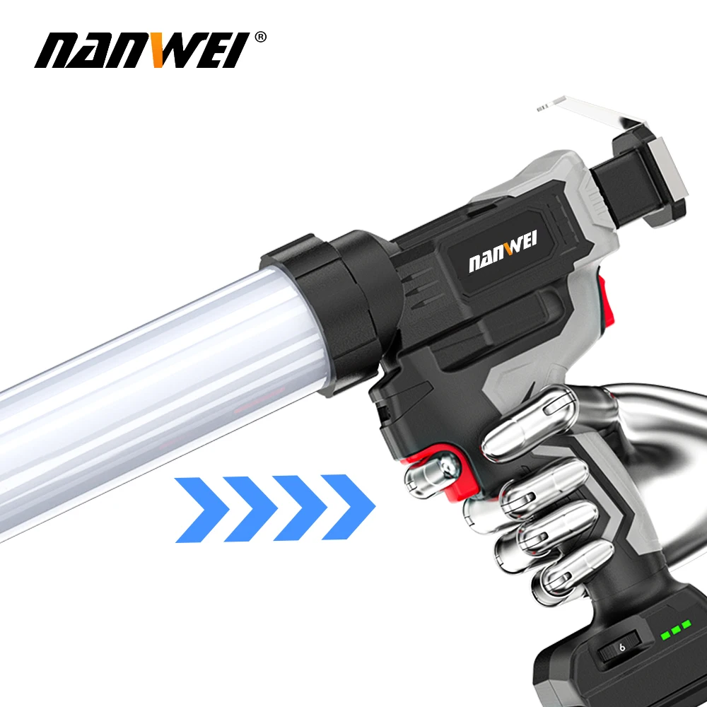 Pistolet do kleju NANWEI Electric 21V Akumulatorowy Bezszczotkowy Pistolet do Kleju Cementowego do Szkła Elektryczny Pistolet do Uszczelniania