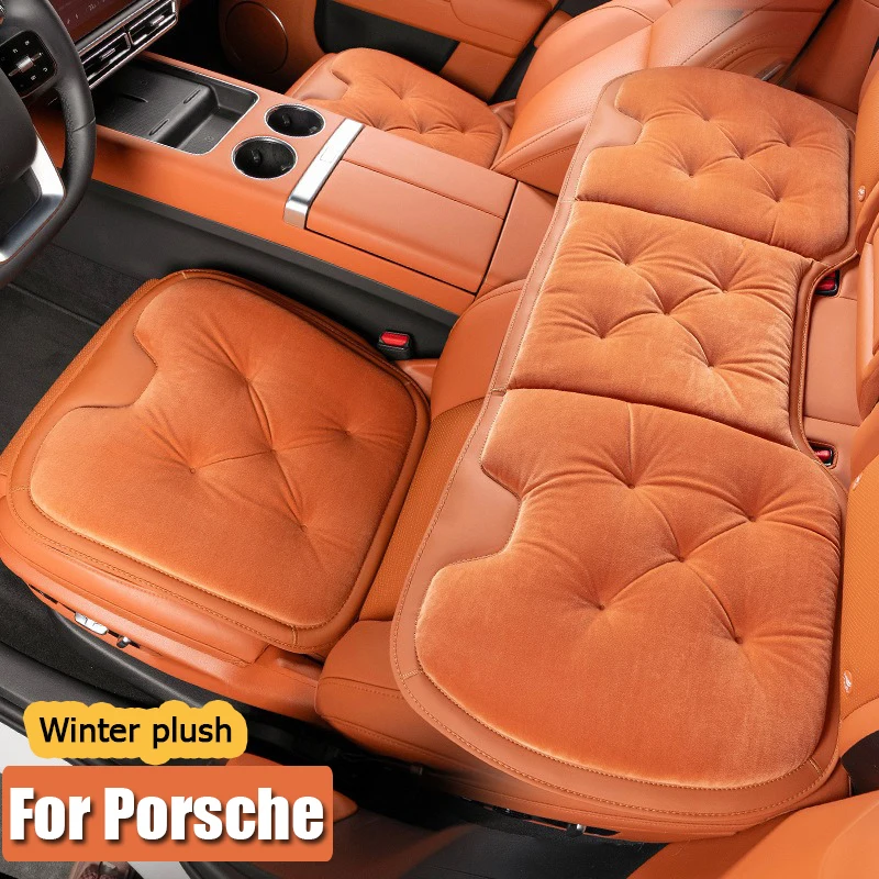 1pcs Flannel Car Seat Cushion Non-Slip Seat warm Protective Covers For Porsche Cayenne Panamera Macan Boxster 911 Carrera-GT