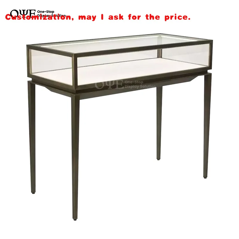 

custom.Custom Stainless Steel Jewelry Display Lockable Glass Showcases Trendy Jewelry Shop Interior Design