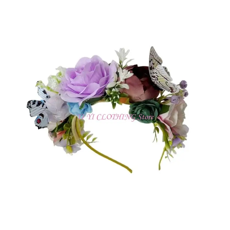 

N5KF Fashion Headband Garden Theme Headwear Hair Hoop For Most Ages And Outfits