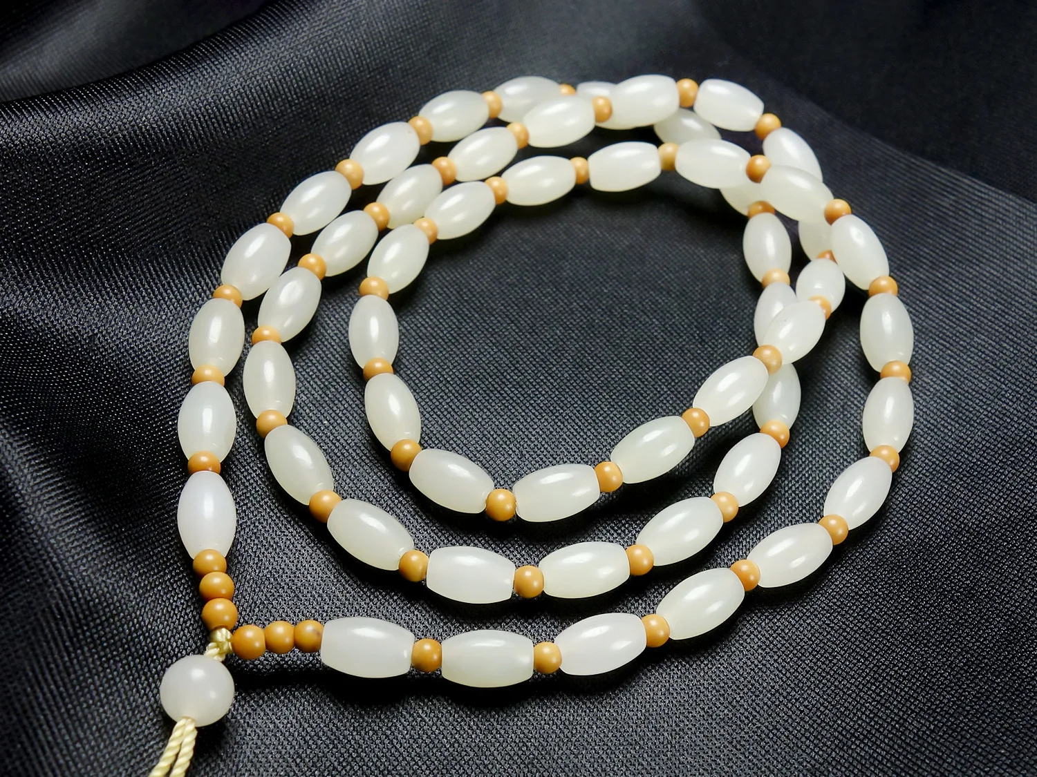 

Изящные ювелирные изделия, ожерелье из натурального нефрита Hetian, подвесная веревка, цепочка из белого нефритового бисера ручной работы