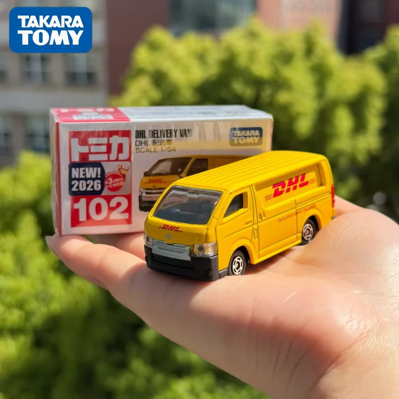 Takara Tomy Tomica Nr. 102 DHL Lieferwagen Druckguss-Legierung Modell Replika Serie Spielzeug für Jungen Kindergeschenk