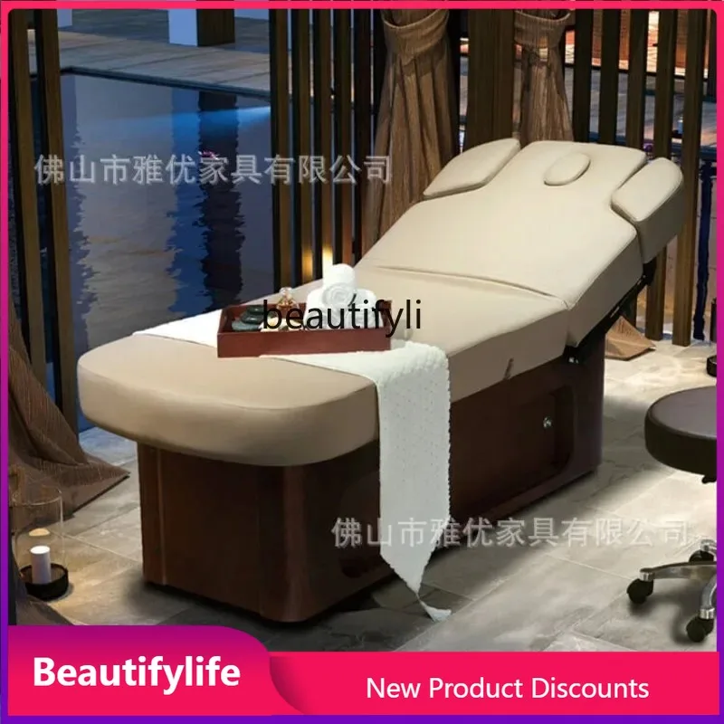 A176 Electric beauty bed beauty salon special high-end club massage bed solid wood treatment bed manufacturer