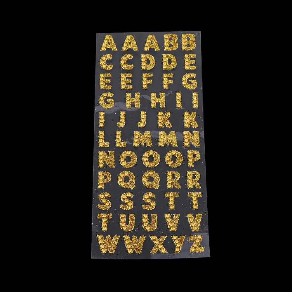 1 New Sheet Glitter Crystals Alphabet Letter Stickers - Self Adhesive ABC A-Z Words Stick On