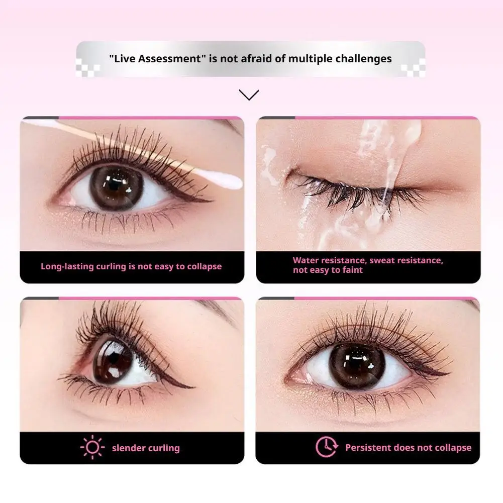 Gecomo rímel primer para cílios, formato de ondulação, natural, de longa duração, à prova d'água, à prova de suor, creme base, maquiagem feminina