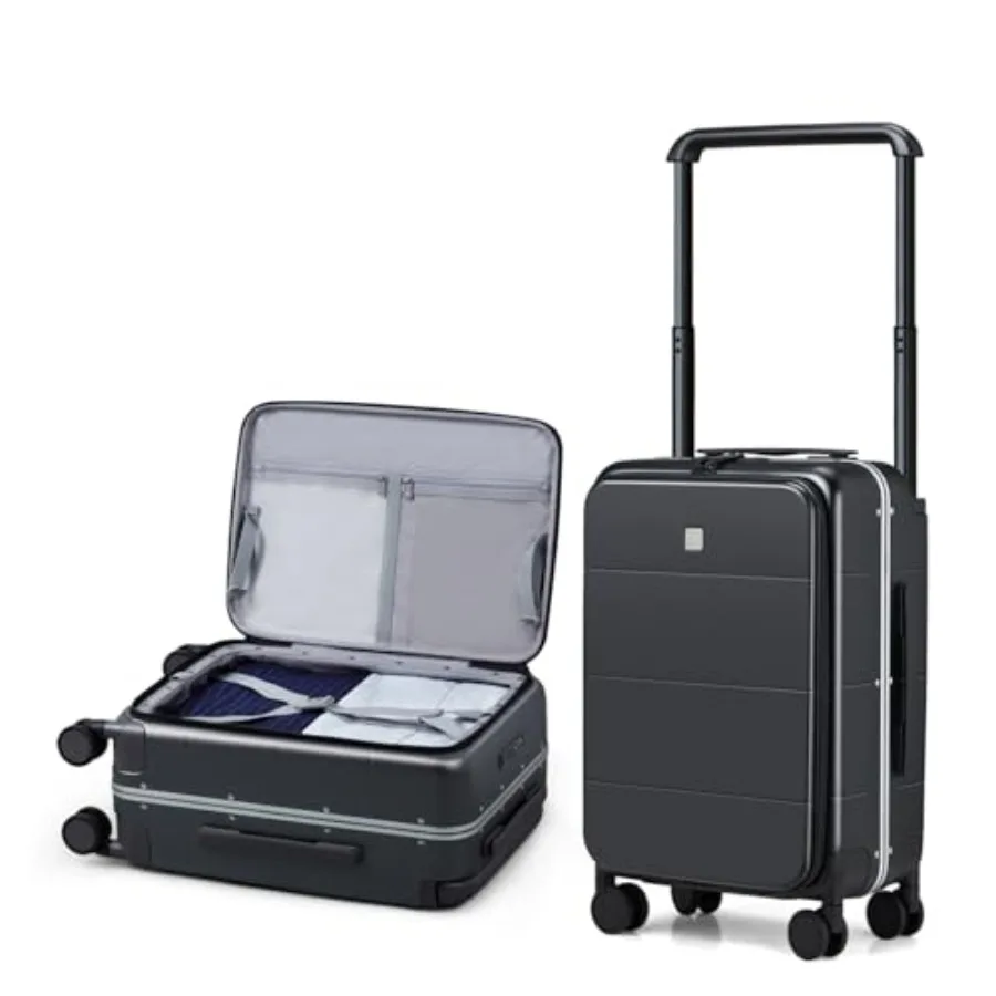 

20 Inch All-PC Aluminum Frame Carry On Luggage with Wide Handle and Spinner Wheels Hard Shell Trunk Suitcase TSA Approved Jet B