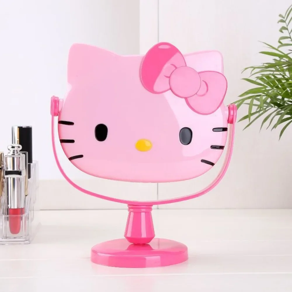 น่ารัก Hello Kitty สเตอริโอกระจกความละเอียดสูง Make Up แบบพกพาหอพักนักเรียนห้องนอนกระจกของขวัญวันเกิดของหญิงสาว