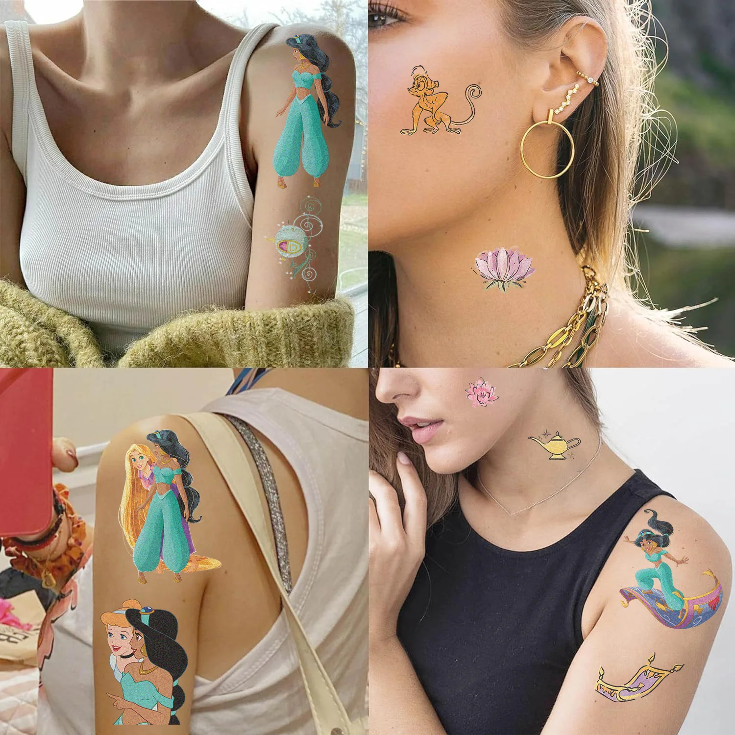 10 stücke Kleine Meerjungfrau Prinzessin Tattoo Aufkleber Geburtstag Party Cartoon Anime Temporäre Tattoos Aufkleber Spielzeug Kinder Jungen Geschenke