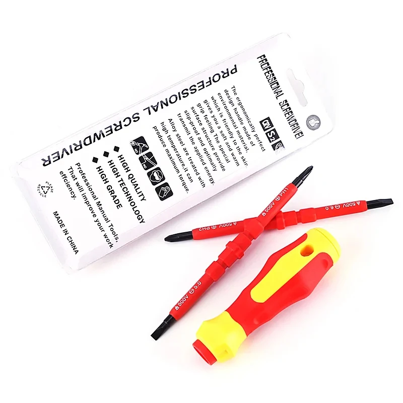 3 In 1 Insulated Screwdriver Set PH1/PH2 Multi-Purpose Screwdriver Electricians Slotted Cross Screwdriver Bit Tools Kit Set image 6