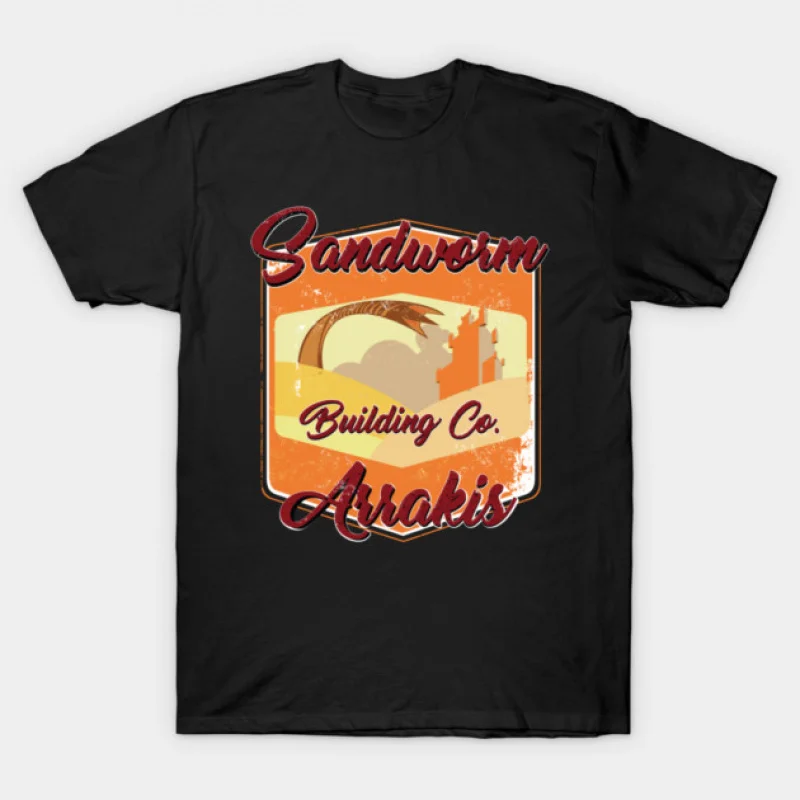 

SANDWORM BUILDING CO. ARRAKIS DUNE Sic fi fan Gift t shirt Arrakis Sandworm Short-sleeve Graphic clothes All size Tops S-6XL