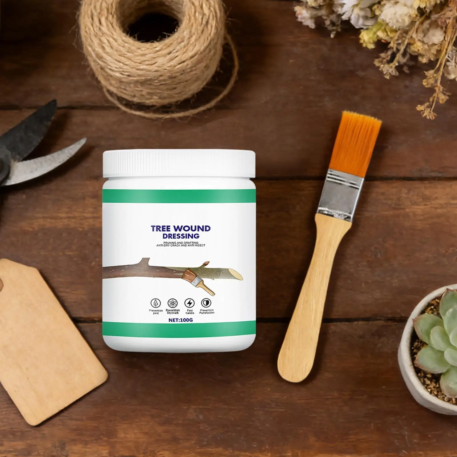 100g Tree Grafting Paste Tree Wound Paste Smear Agent Tree Pruning Sealer Plant Saw Cuts Coating Pruning Heal Effectively Care