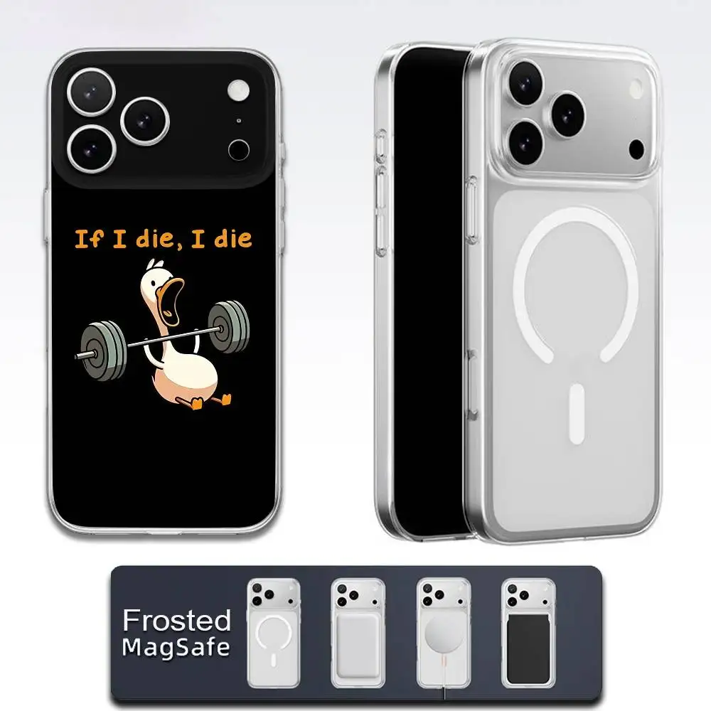 Чехол для телефона с забавным рисунком для спортзала и фитнеса для iPhone 17,16,15,14,13,12,11, Pro, Max, Plus, E, Air, Mini Magsafe, матовый прозрачный