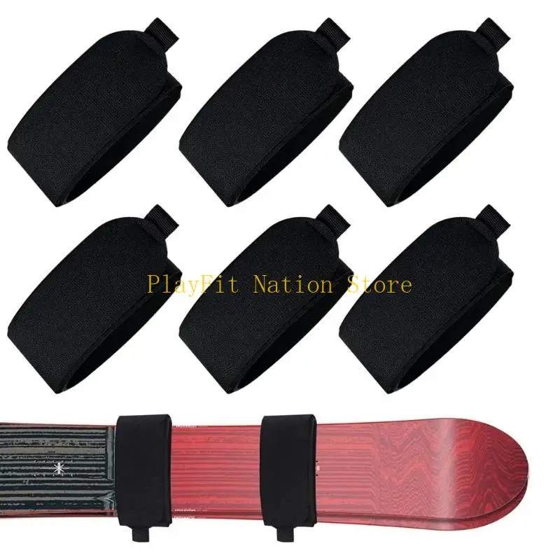 

242f 6pcs лыжные крепежные ремешки с регулируемой лыжной лыжной пленкой лыжной ленты с защитными падками