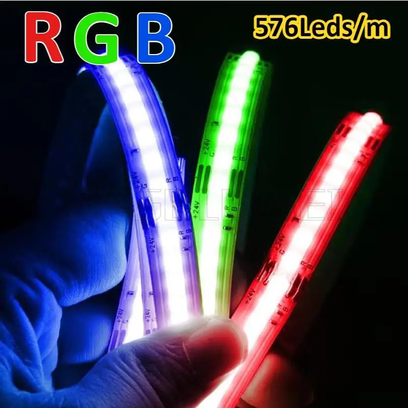 

RGB 576 светодиодов/м DC12/24 В 8 мм 10 мм Гибкая режущая светодиодная лента RGB для внутреннего использования KTV-бара, спальни, красочный декор, цвет мечты