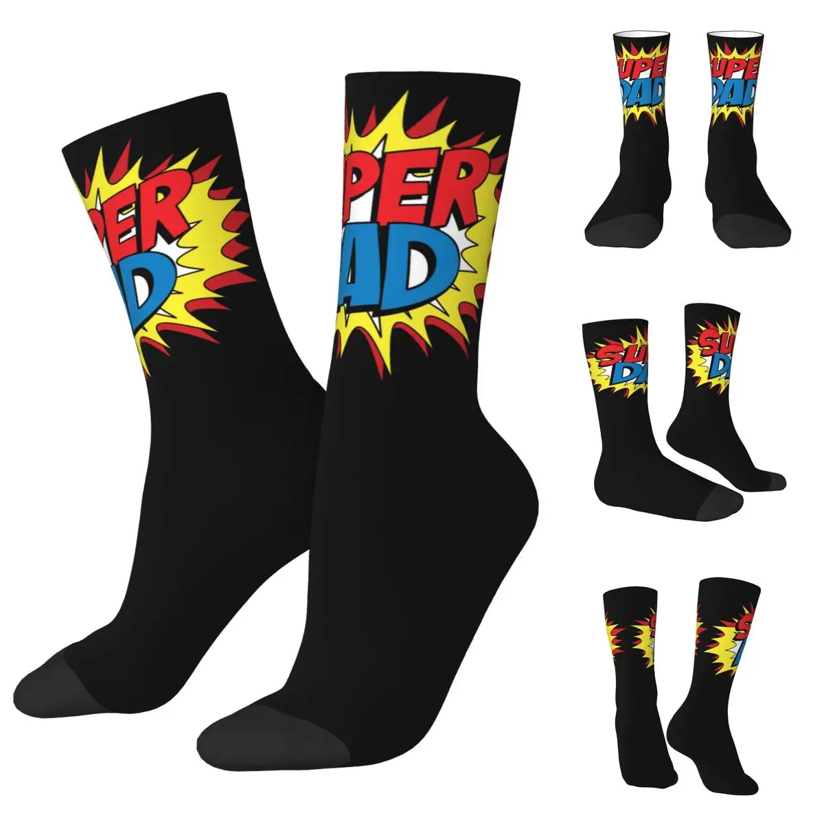 Super Dad Men and Women printing Socks,Windproof Applicable throughout the year Dressing Gift