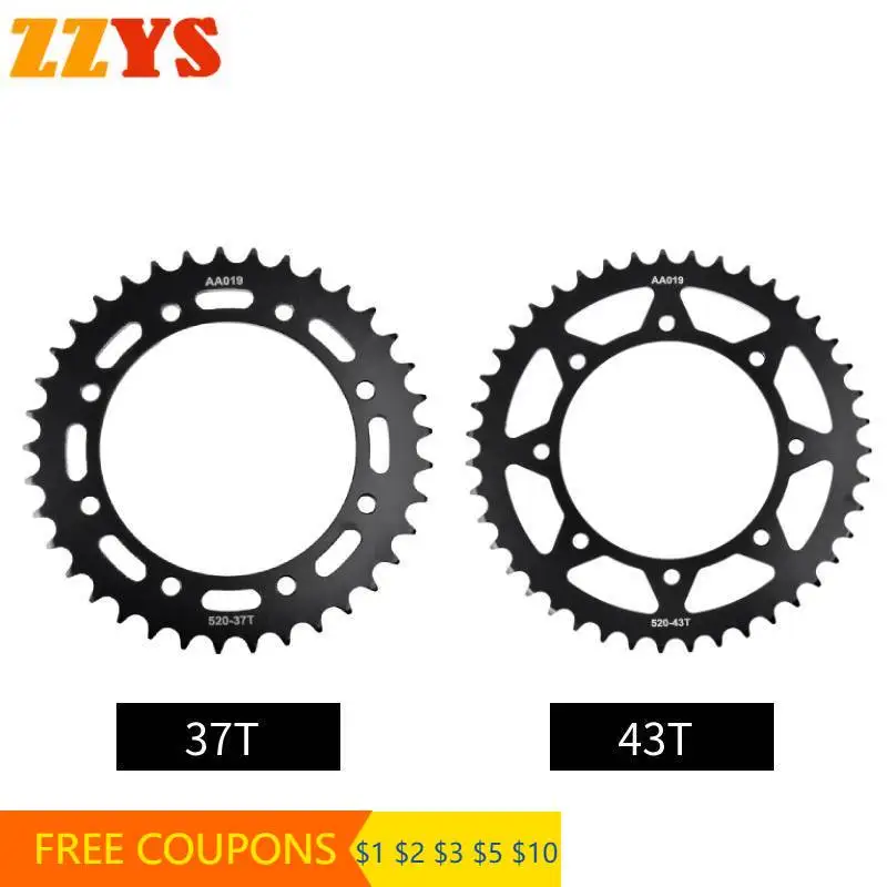 1pc 520 37T 43T Tooth Rear Sprocket Gear Star Wheel Cam Pinion For Kawasaki W800 W800D 2020 W800E 2021-2023 2022 EJ800 EJ W 800