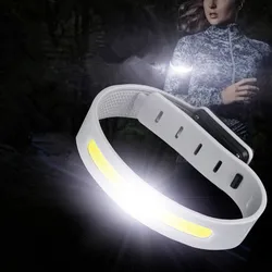 Brazalete de luz LED para correr de noche, luz intermitente recargable por USB, cinturón de seguridad, pulsera de advertencia para brazo y pierna, luz de ciclismo para deportes al aire libre