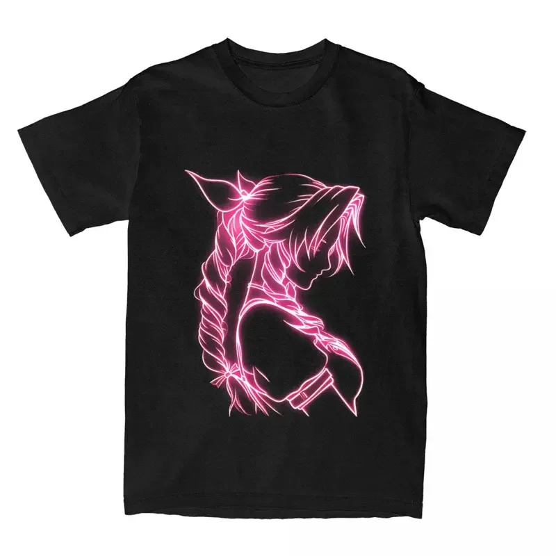 Men Neon Aerith T Shirts Final Fantasy 7 Cotton Tees Beach Vintage Short-Sleeved T Shirt O-Neck Hip Hop Pattern Tees Plus Size