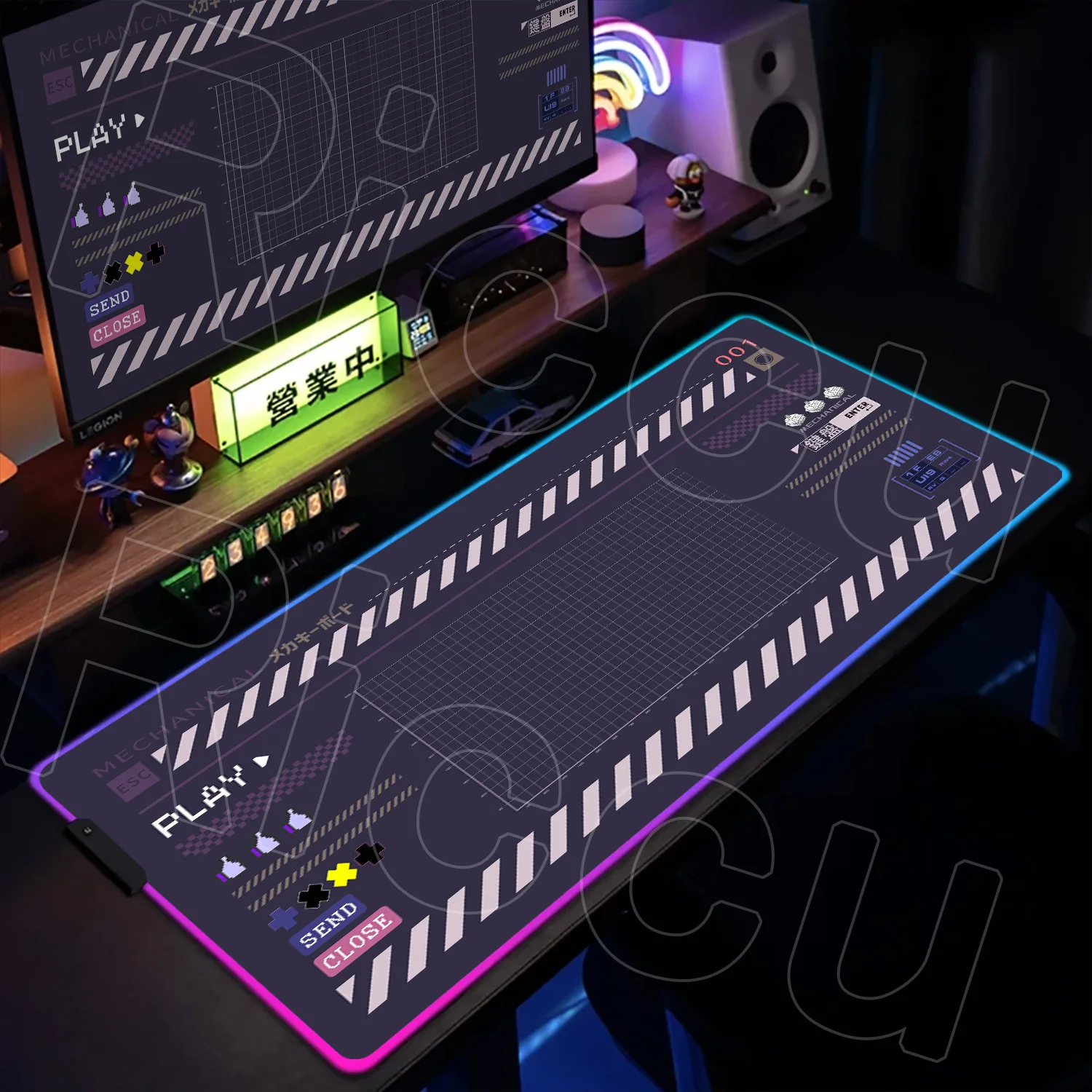 RGB Mouse Pad Mechanical Keyboard Mouse Mats XXL Computer Gamer Backlit Mat Gaming Accessories Glowing Deskmat Non-slip Mousepad