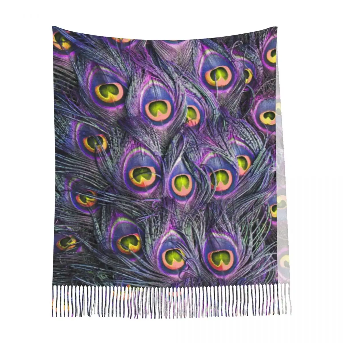 Милый и красивый шарф с перьями и животными в виде павлина, шарфы с кисточками, женские мягкие теплые шали и накидки, длинная осенне-зимняя шаль