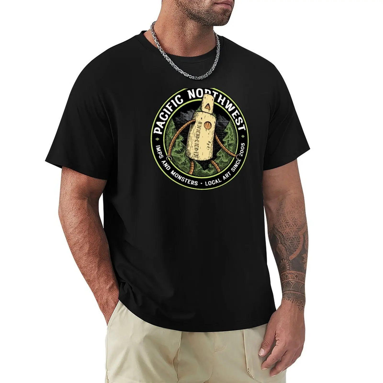 

PNW Imps And Monsters T-Shirt oversized quick drying mens t shirts