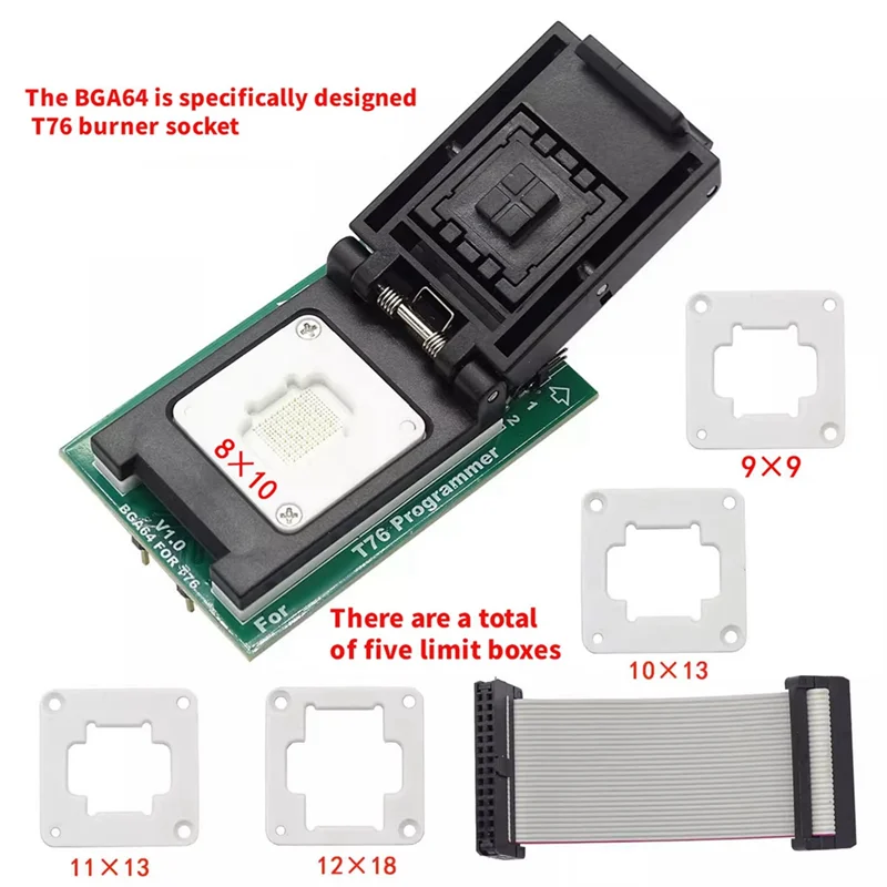 

Dual Head Spring-Loaded Test Probe Holder+ EMMC BGA64 Adapter IC Socket For Xgecu T76 Programmer With 5PCS Limit Frames-Boom