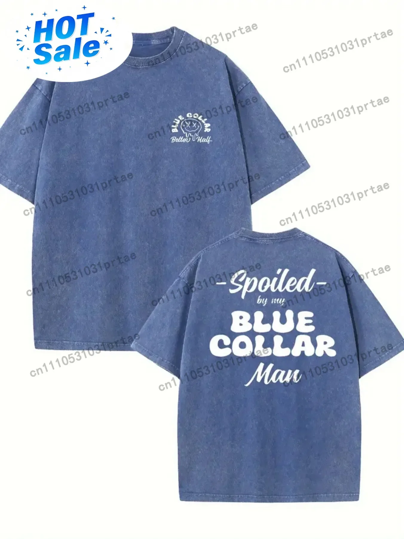 Spoiled Cartoon Smile Print Double-sided Print Single Piece Men's 230 High-quality Wax Printed Pure Cotton Retro Fashion T-shirt