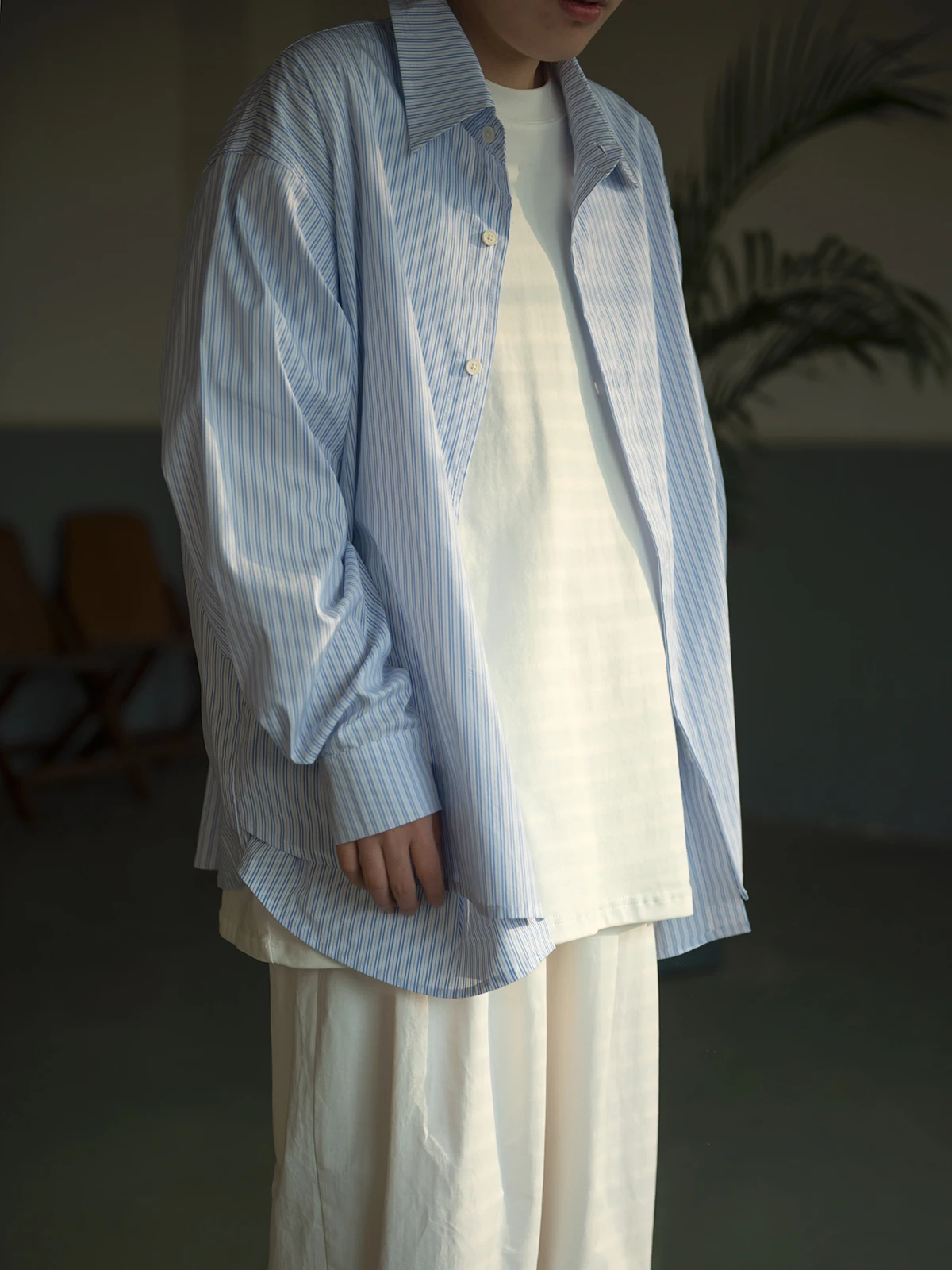 

Женская футболка InOurTime в полоску с двойным подолом, свободного кроя, из смесового хлопка, для уличного стиля, весна-осень