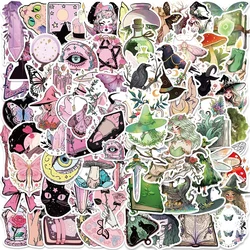 10/30/50/100pcs Pink Green Gothic Magic Witch Aesthetic Stickers for Suitcase Skateboard Phone Graffiti Sticker Fun Cartoon Toy