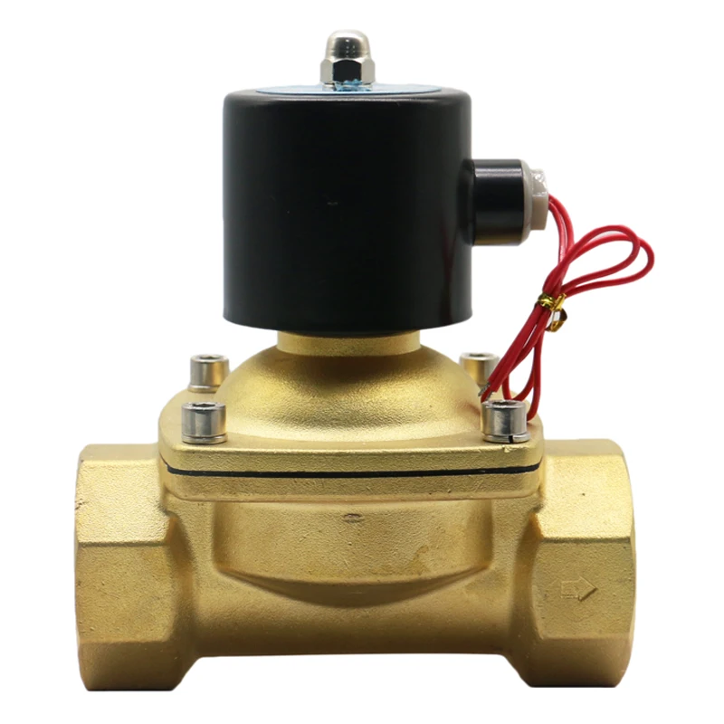 2W500 AC220V 2/2 Way 2 Inch Brass Material Normally Closed Electric Water Solenoid Valve