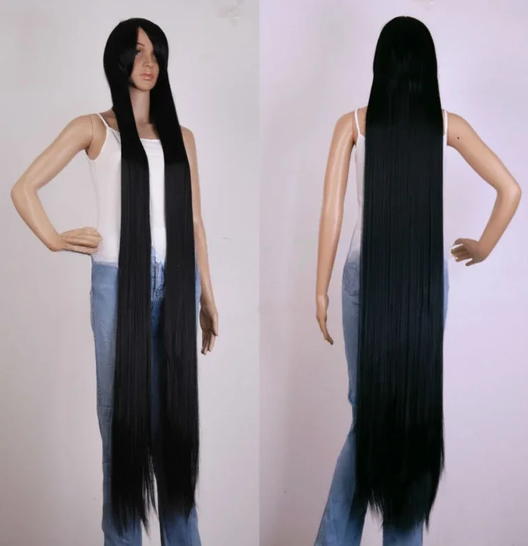 

150cm Long Black Extra Synthetic Cosplay Wig