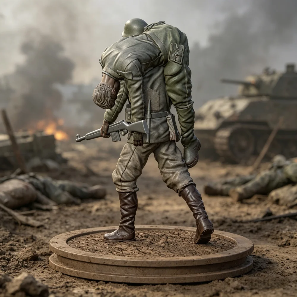 

Resin Model WW2 Unpainted Unassembled GK Soldier Grey Model Modeling Scene Diy Assembly Kit Gift For Hobbyists Collection Scene