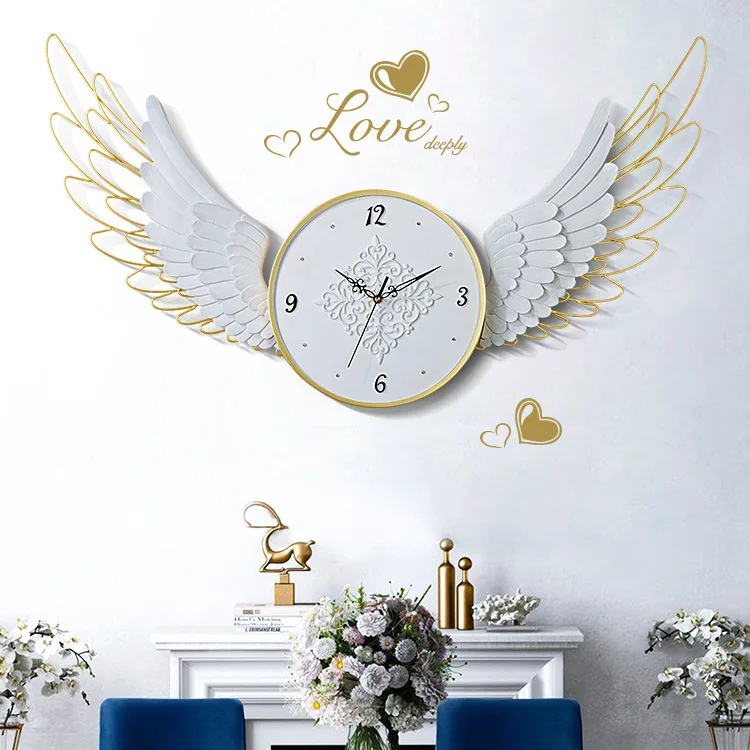 

Angel Fashion Creative Personality Wall Clock, Living Room Wing Decoration, Simple Silent Clock