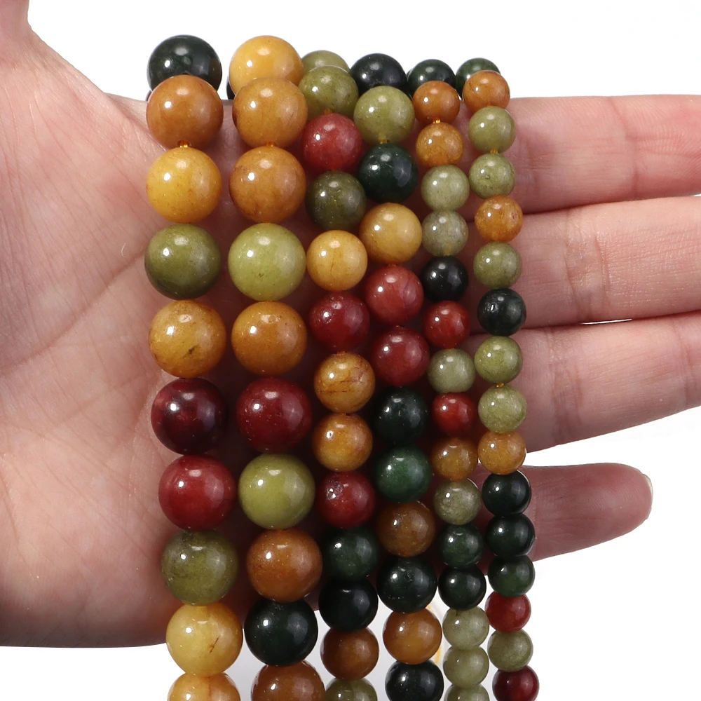 1 Strand 6/8/10mm Natural Alashan Stone Beads Round Loose Spacer Beads For Jewelry Making DIY Bracelets Necklace Accessories