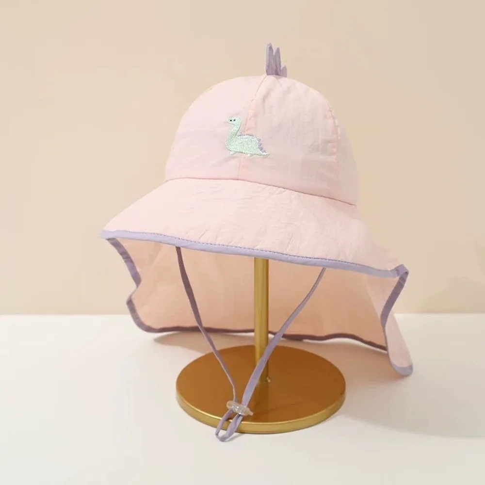 

Cute Cartoon Shawl Sun Hat Wide Brim Breathable Mesh Children Beach Hat Soft Quick-drying Children Fisherman Hat Boys