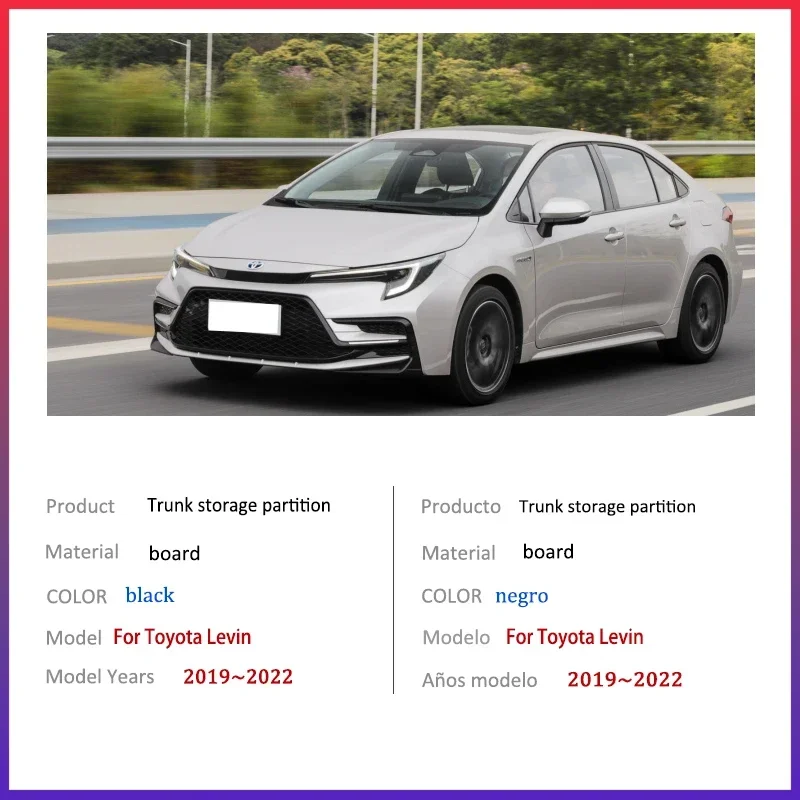 For Toyota Levin E210 2019~2025 2020 Car Thickening Trunk Storage Partition Multifunction Storage Box Auto Interior Accessories
