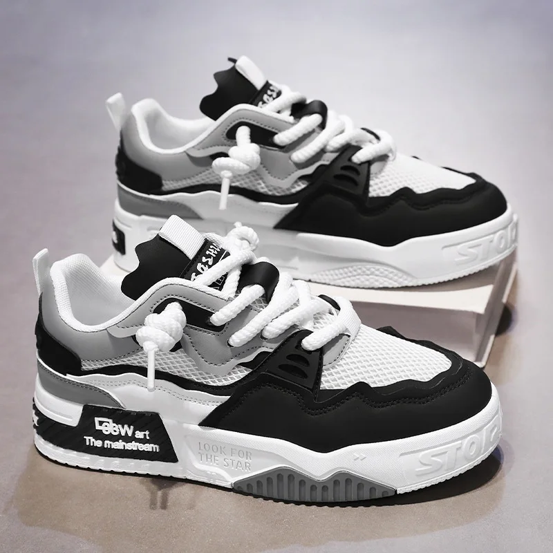 new large-sized men's shoes, all-season fashion and versatile, soft-soled white sneakers and sports shoes