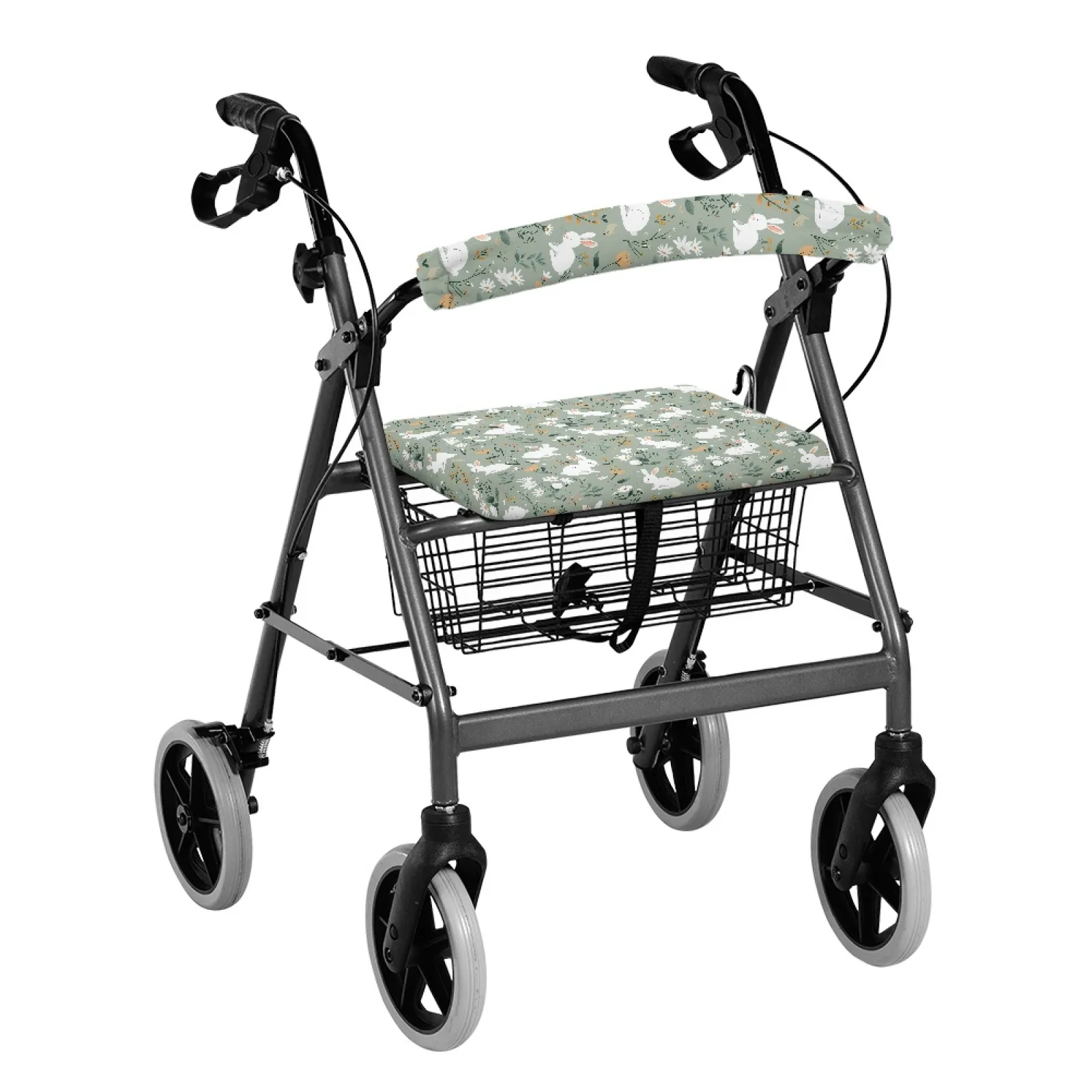 Coloranimal Rabbit 2 Pieces Set Rollator Seat Cover Polyester Rollator Walker Cover for The Elderly