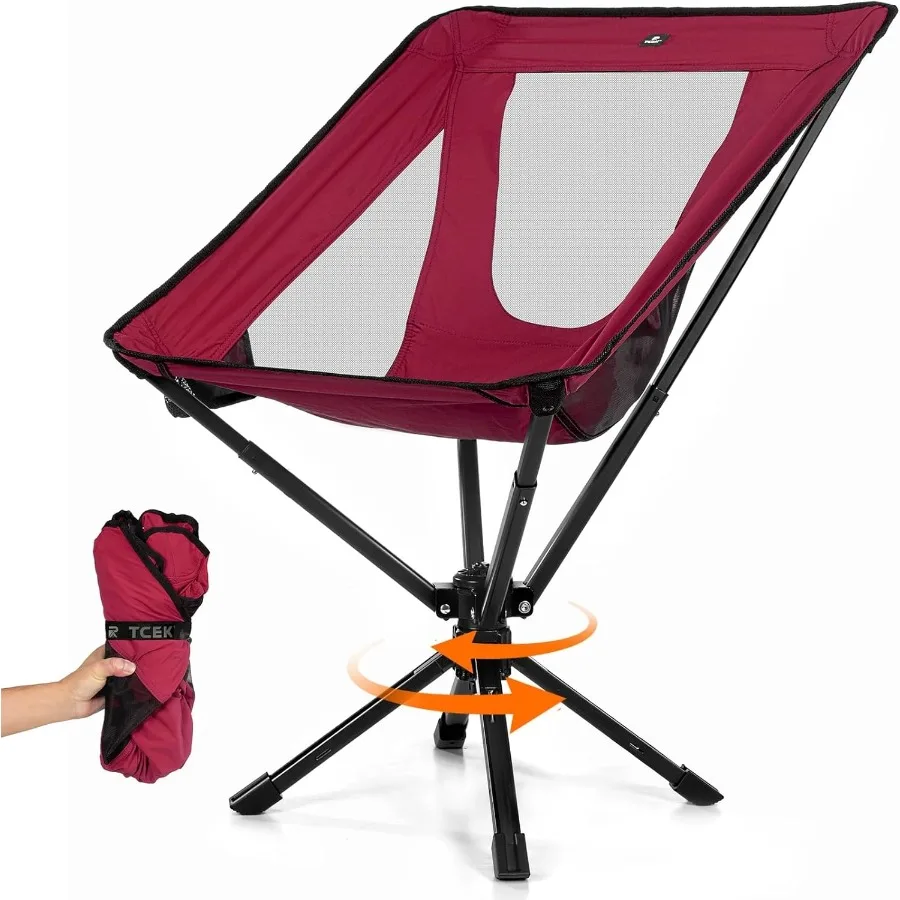 كرسي تخييم محمول مع دوران 180 درجة وميزة الإرجاع التلقائي للمغامرات الخارجية تصميم مدمج وخفيف الوزن قابل للطي f #1